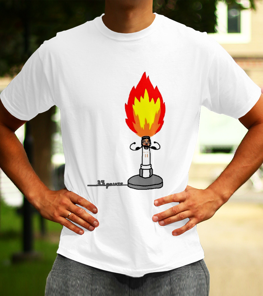 New York Knicks Jalen Brunson 35 Points It's Lit Flame T-Shirt