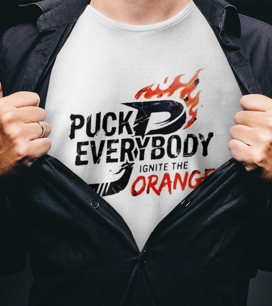 Puck Everybody Ignite The Orange P Fire T-Shirt