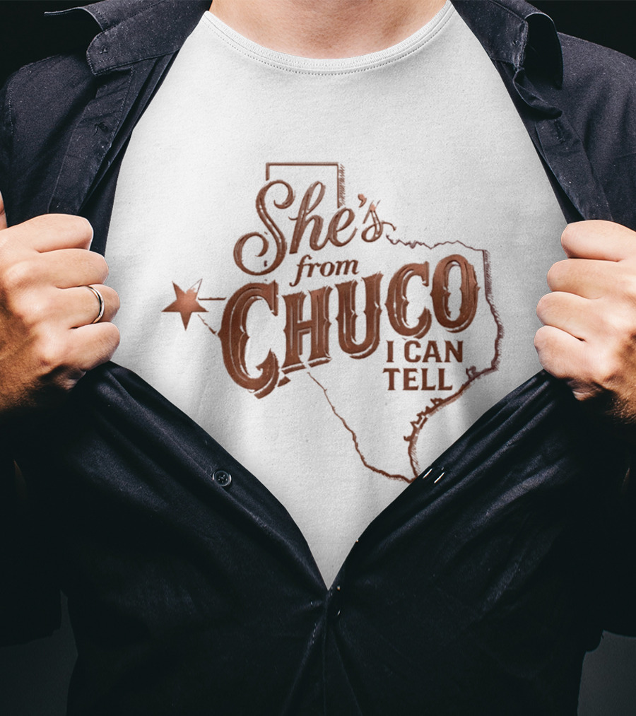 She's From Chuco I Can Tell Texas Map Star T-Shirt