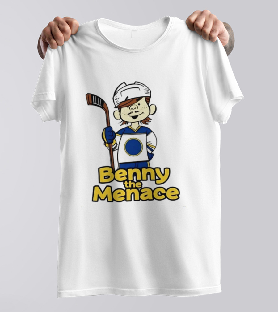 Zach Benson Benny The Menace Sabres Hockey Player Cartoon T-Shirt