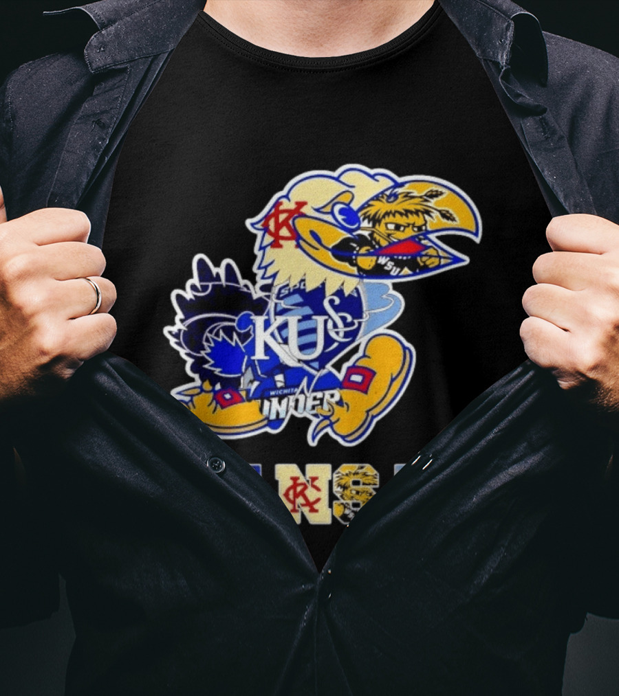 Kansas Jayhawks Wildcats Shockers Ichabods Team Mashup T-Shirt