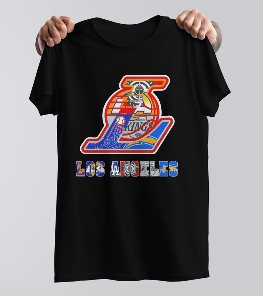 Los Angeles Dodgers Lakers Kings Chargers Sports Team Mashup T-Shirt