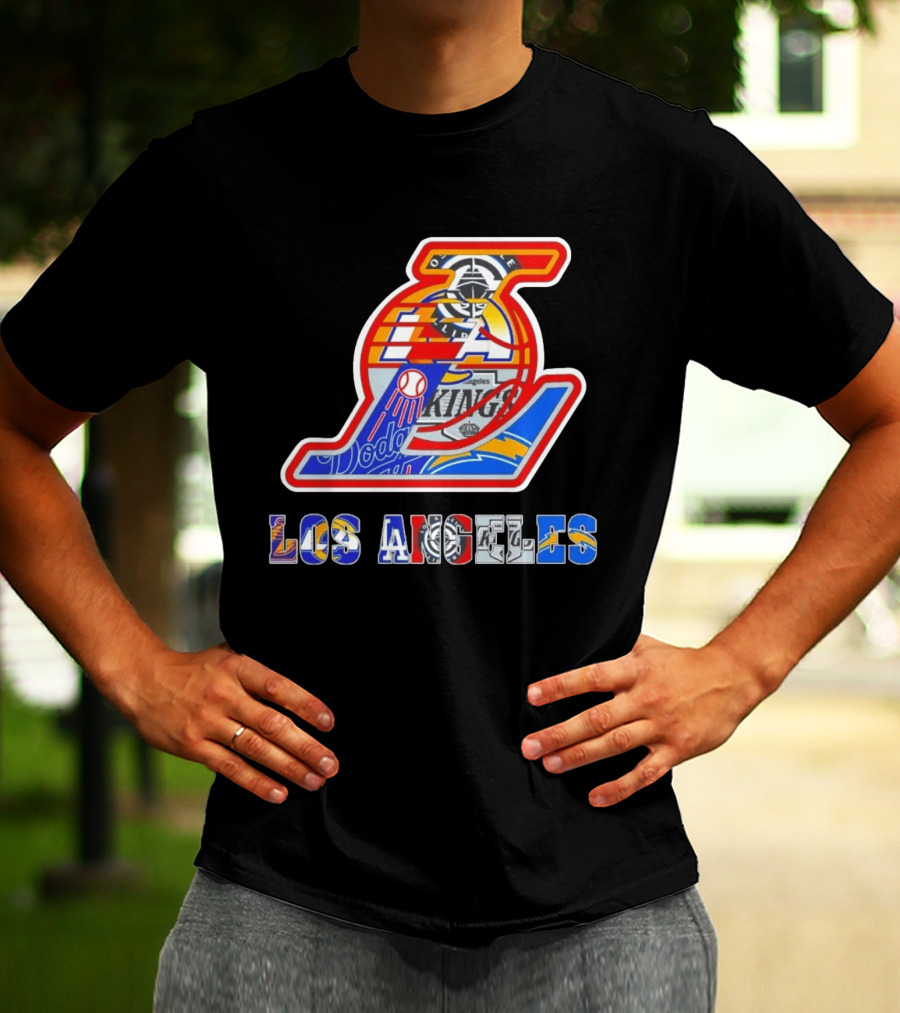 Los Angeles Dodgers Lakers Kings Chargers Sports Team Mashup T-Shirt
