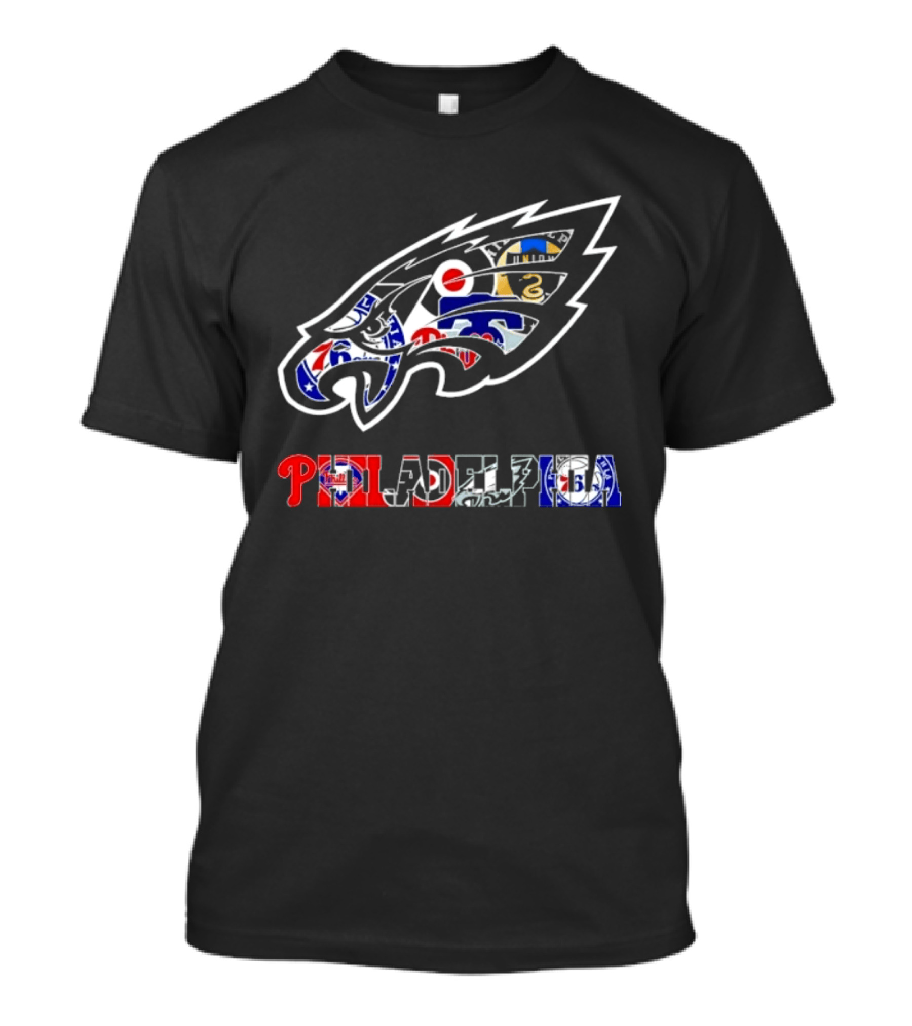 Philadelphia Sports Teams Logos Mashup Eagles Phillies Flyers Sixers Union T-Shirt