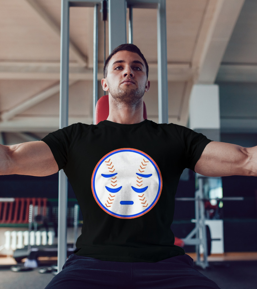 Disappointed Baseball Face New York Mets Emojis T-Shirt