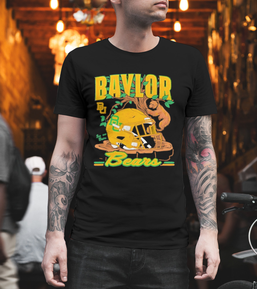 Baylor Bears Football Helmet With Bears And Trees T-Shirt