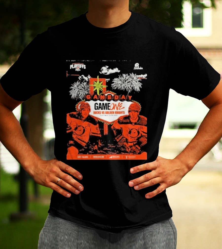 NHL Playoffs Gameday Game One Ducks Vs Vegas Golden Knights 10:30 PM Puck Drop T-Shirt