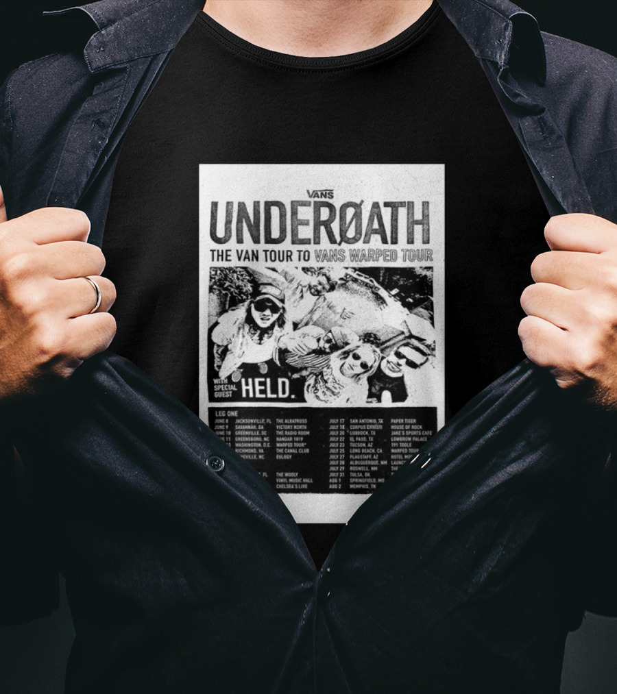 Vans Underoath The Van Tour To Vans Warped Tour 2026 With Special Guest Held T-Shirt