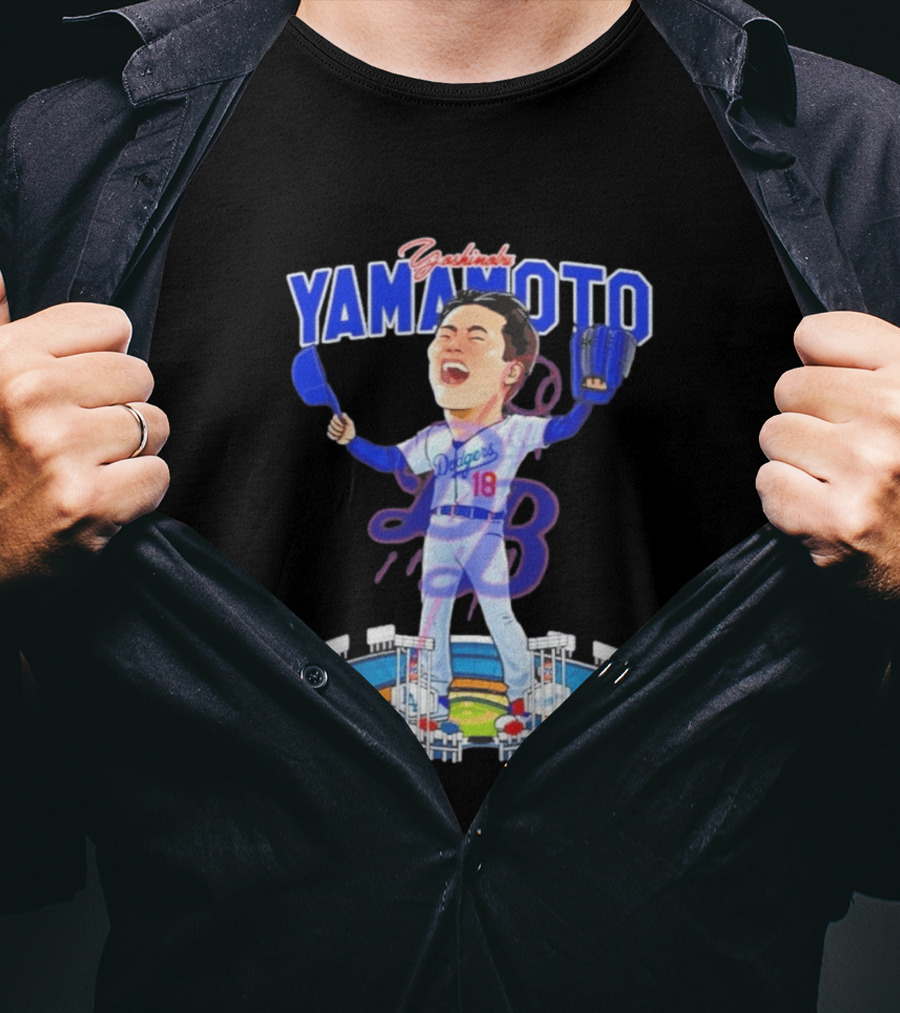 Celebrating Yamamoto Dodgers Baseball Victory T-Shirt