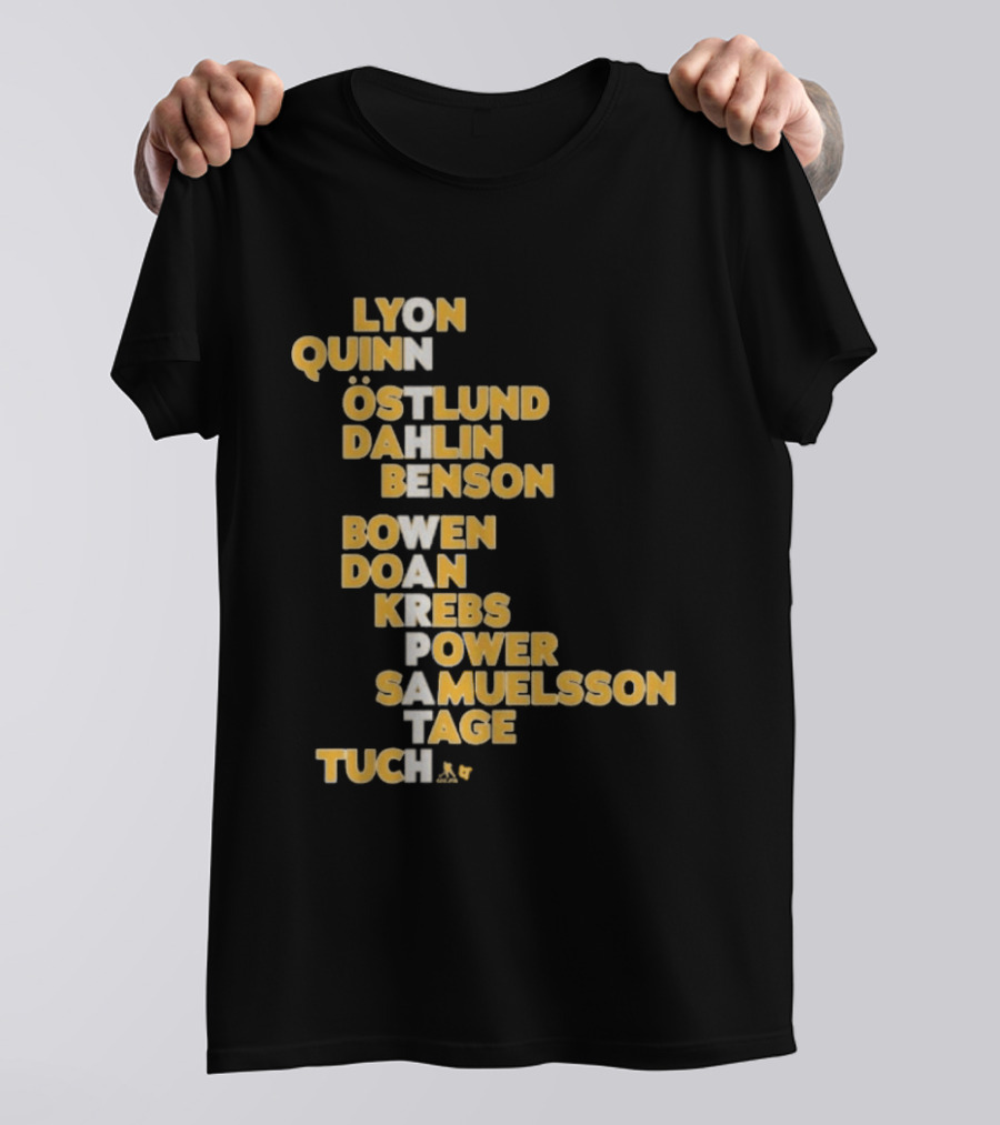 Buffalo Hockey On The Warpath Lyon Quinn Östlund Dahlin Benson Buffalo 2026 T-Shirt