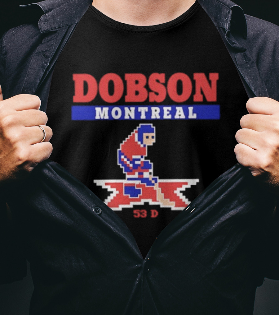 Dobson Montreal Canadiens Pixel Art Hockey 53 D T-Shirt