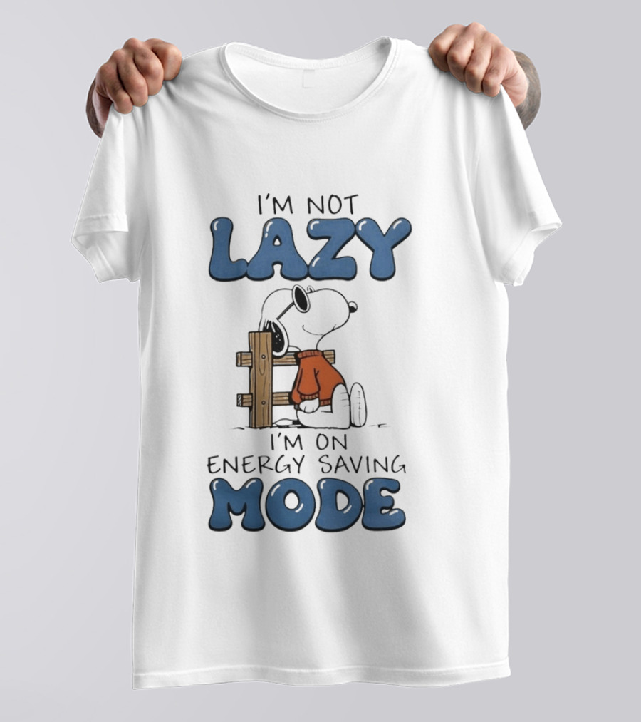 I'm Not Lazy I'm On Energy Saving Mode Snoopy Woodstock T-Shirt