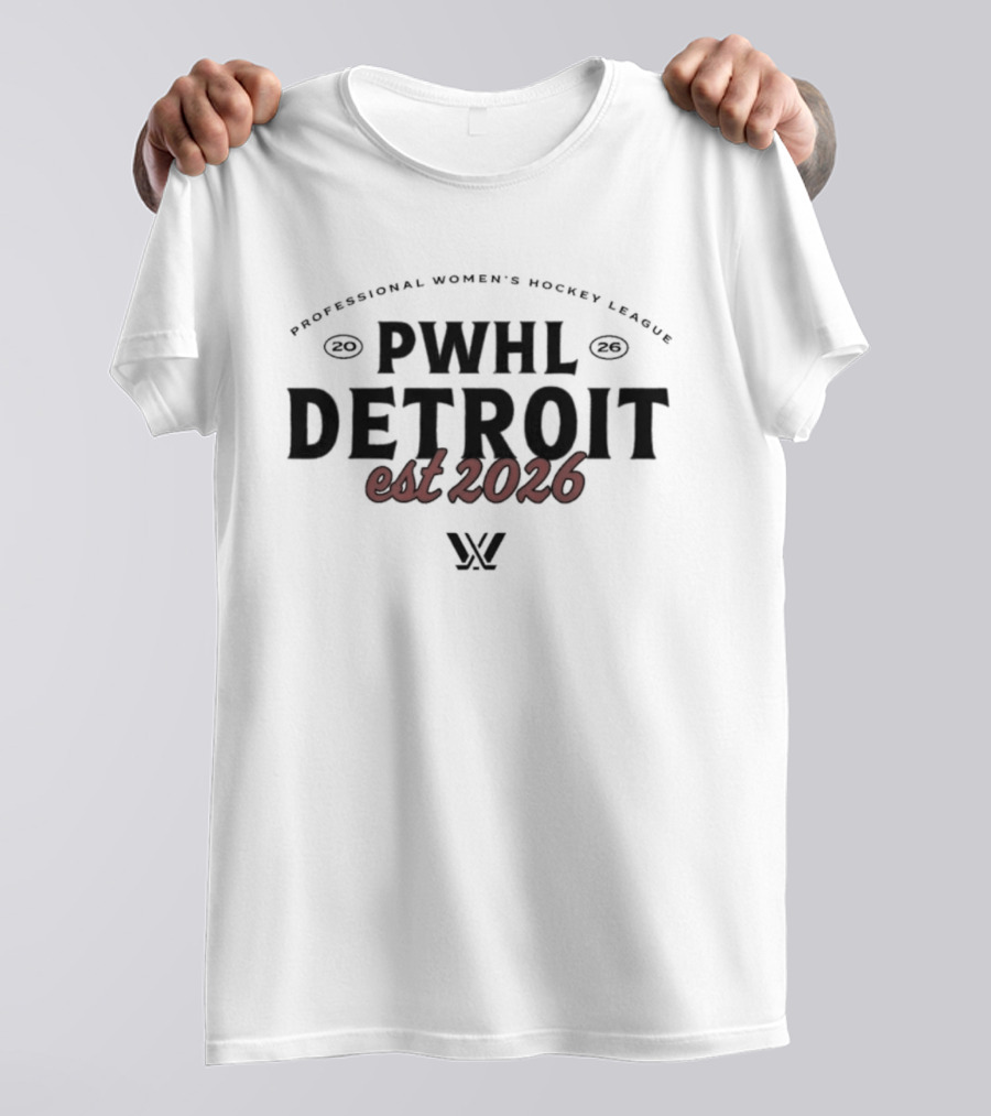 PWHL Detroit Est 2026 Professional Women's Hockey League Essentials T-Shirt