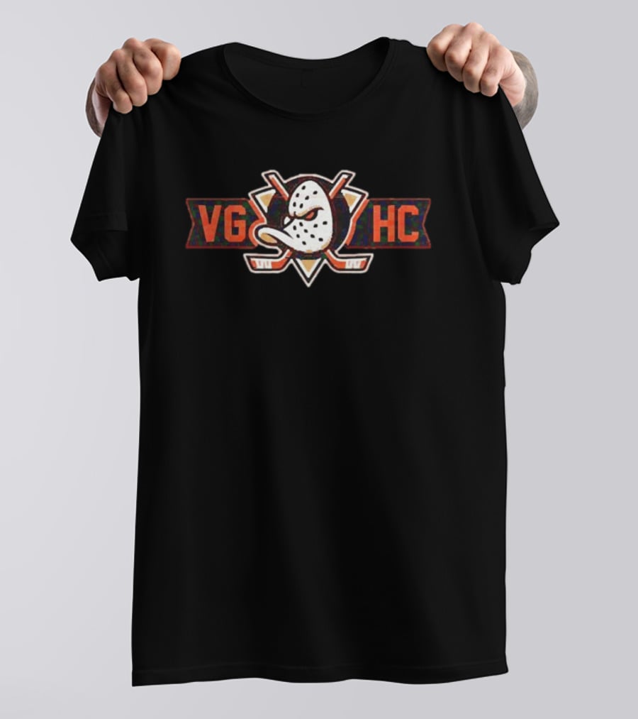 Anaheim Ducks VGHC Hockey Mask Crossed Sticks T-Shirt
