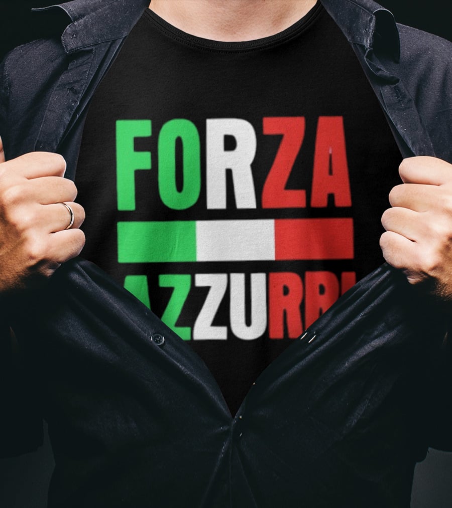 Forza Azzurri Italy Italian Flag Supporters T-Shirt