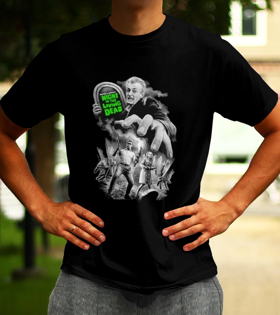 Fright Rags George A. Romero's Night Of The Living Dead Movie Zombies Graveyard Scene T-Shirt