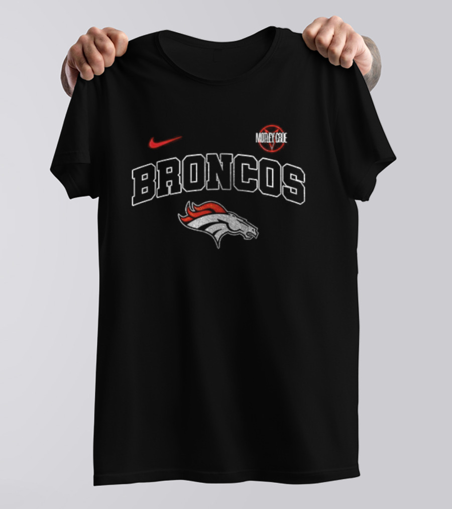 Denver Broncos Motley Crue Nike Collaboration Broncos Helmet T-Shirt
