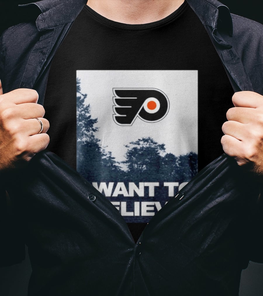 Philadelphia Flyers I Want To Believe UFO Hockey T-Shirt