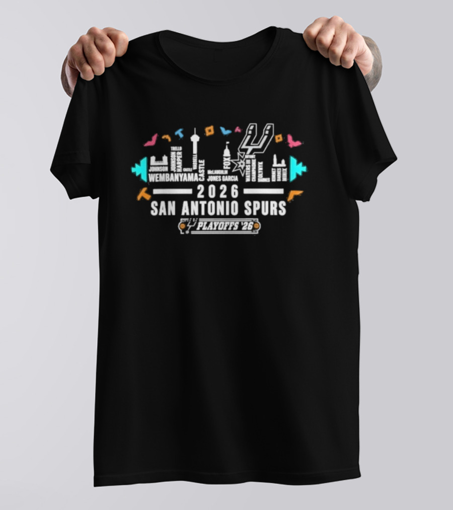 San Antonio Spurs 2026 Roster Skyline Team Spirit T-Shirt