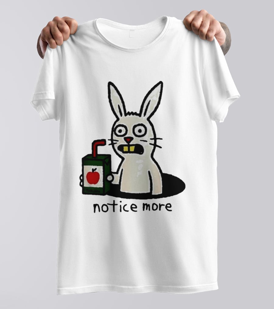 Notice Forbidden Apple Juice Box Bunny T-Shirt