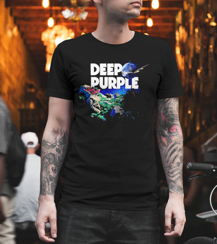 Deep Purple Colorful Splatters And Paint Brush Strokes T-Shirt