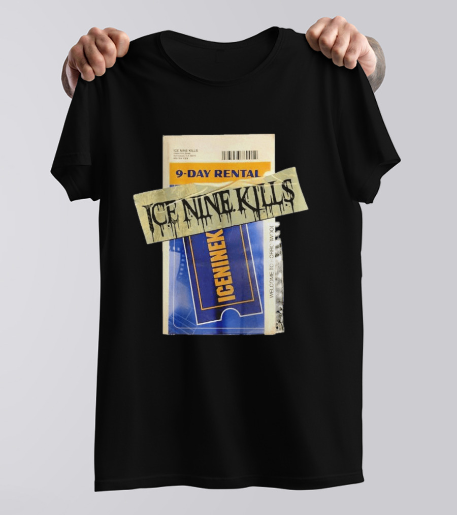 ICE NINE KILLS 9 Day Rental Iceninek Welcome To Horrorwood T-Shirt
