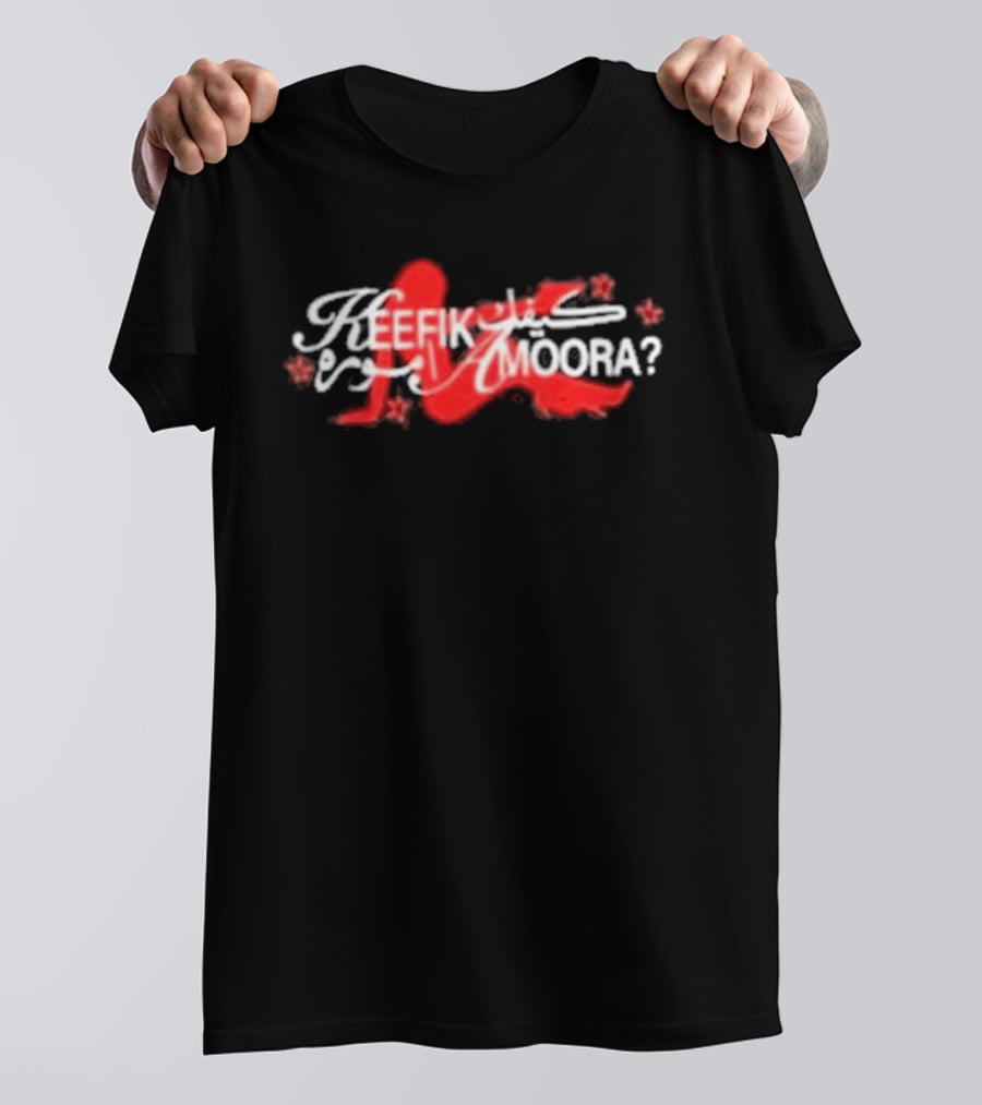 Saint Levant Keefik Amoora Red Silhouette Script T-Shirt
