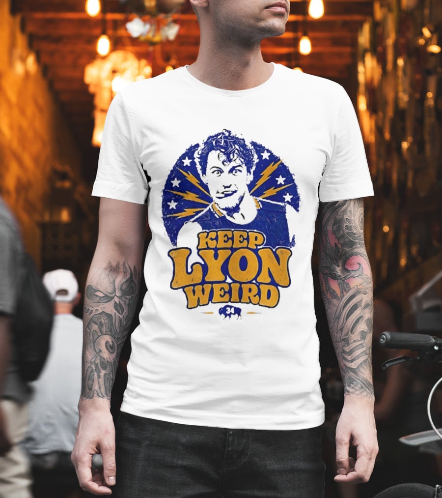 Keep Lyon Weird Hockey Player 34 Buffalo Sabres Lightning Stars T-Shirt