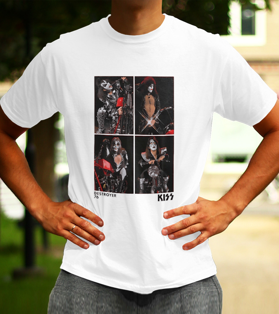 KISS Destroyer 76 Band Members On Motorcycles T-Shirt