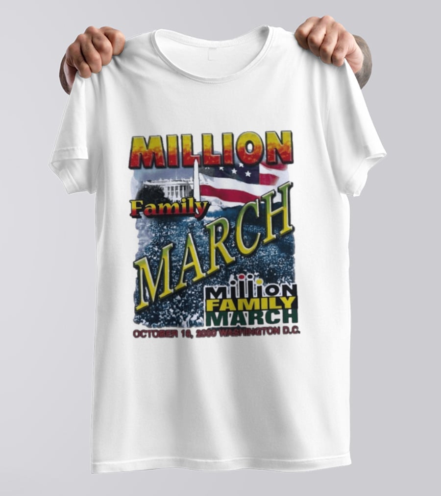 Million Family March October 16 2000 Washington D.C. White House American Flag T-Shirt