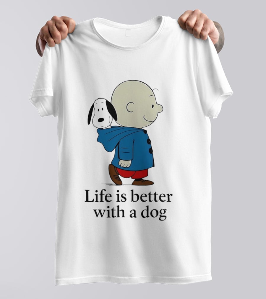 Snoopy And Charlie Brown Life Is Better With A Dog T-Shirt