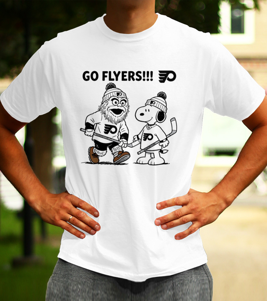 Go Flyers Snoopy And Gritty Philadelphia Flyers NHL Hockey Fans T-Shirt