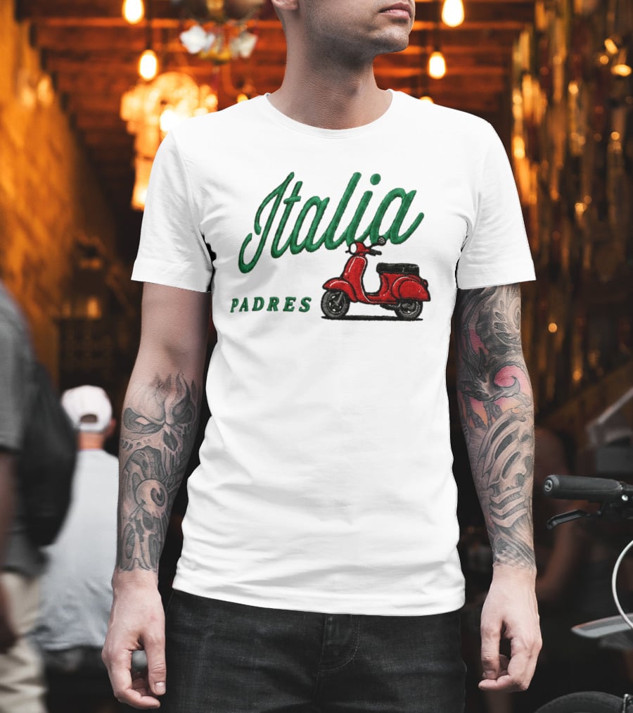 Italia Padres Red Scooter 2026 Italian Heritage Celebration Night Hat T-Shirt