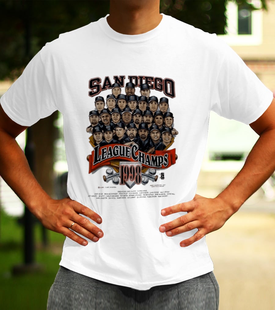 San Diego Padres 1998 League Champs Legends Team Montage T-Shirt