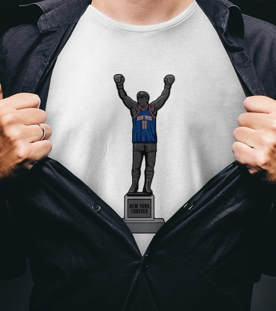 New York Knicks Jalen Brunson Forever Rocky Balboa Statue 11 Jersey T-Shirt