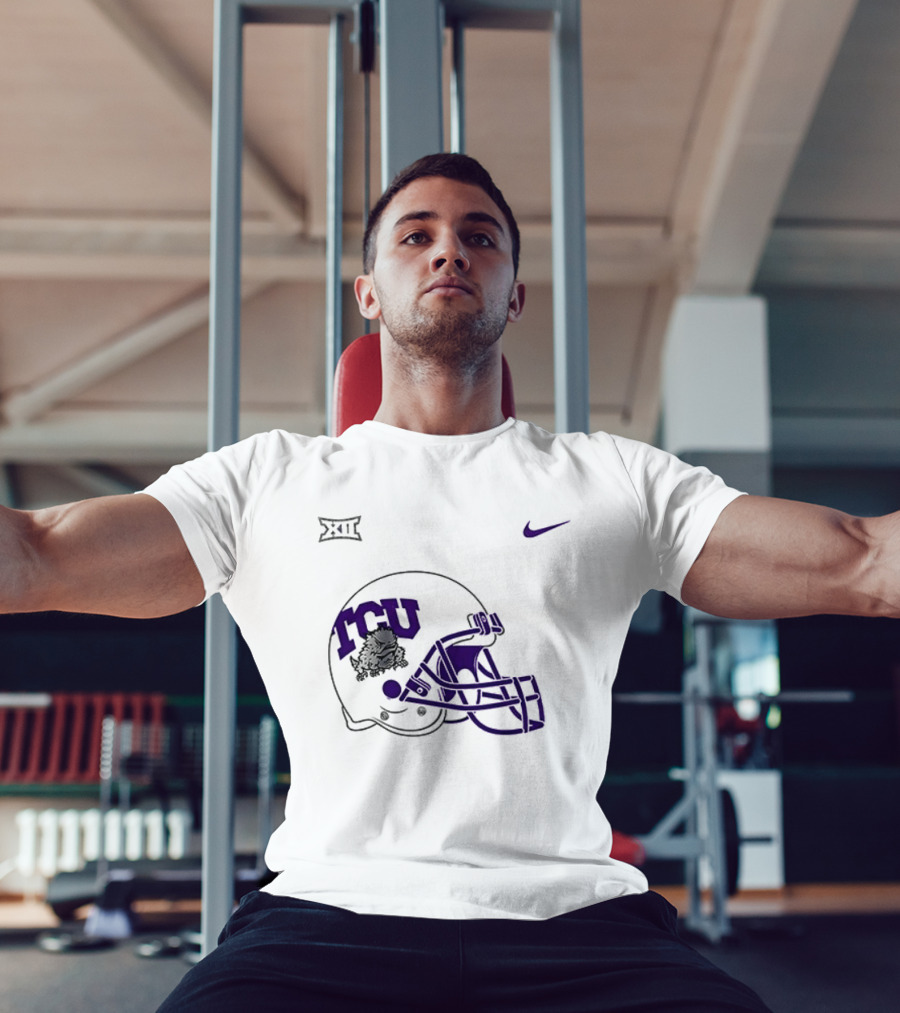 TCU Horned Frogs Football Helmet Nike Big 12 Conference T-Shirt