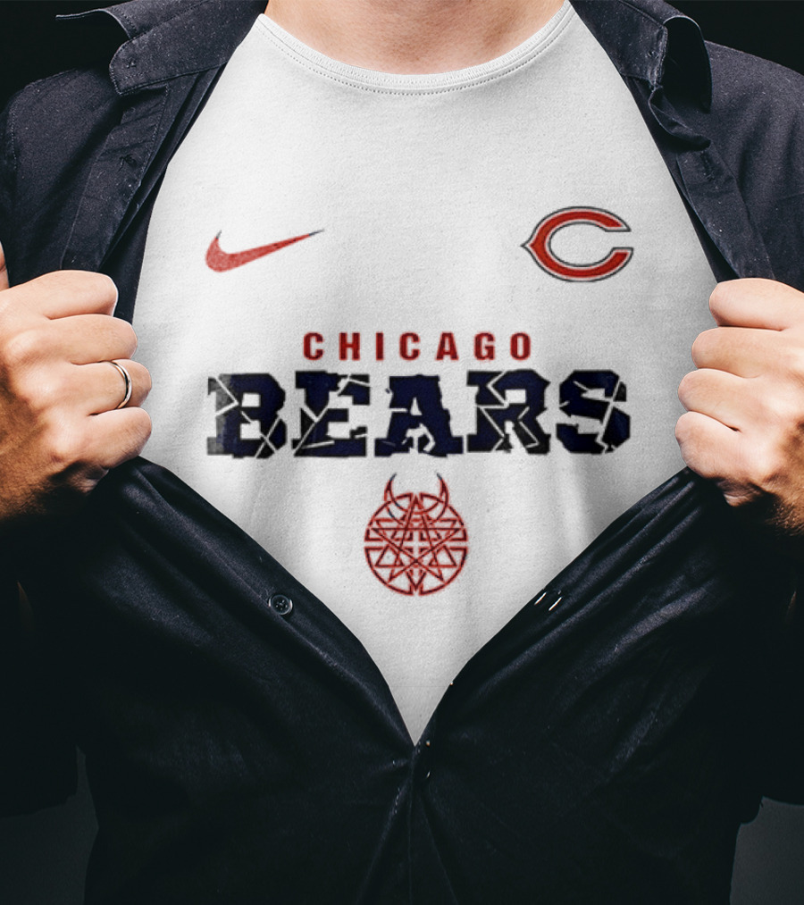 Chicago Bears Nike Disturbed Down With The Sickness Collaboration T-Shirt
