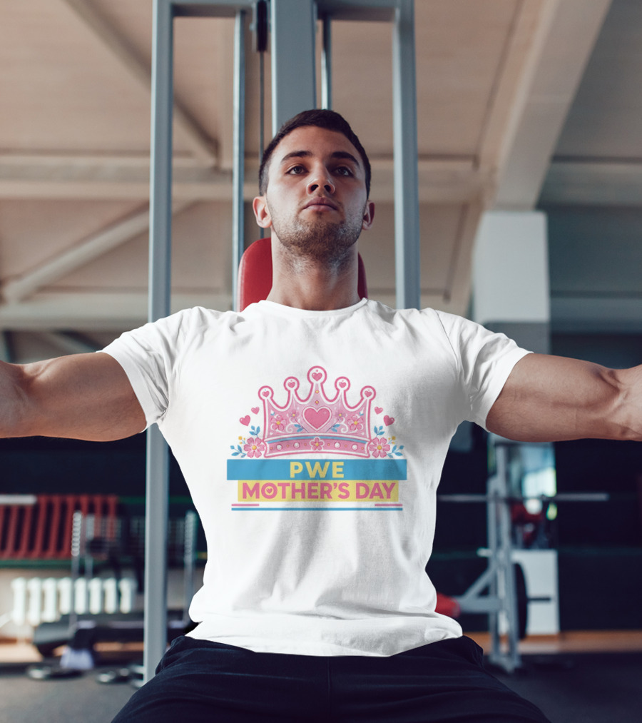 PWE Mother's Day Pink Crown Heart Flowers T-Shirt