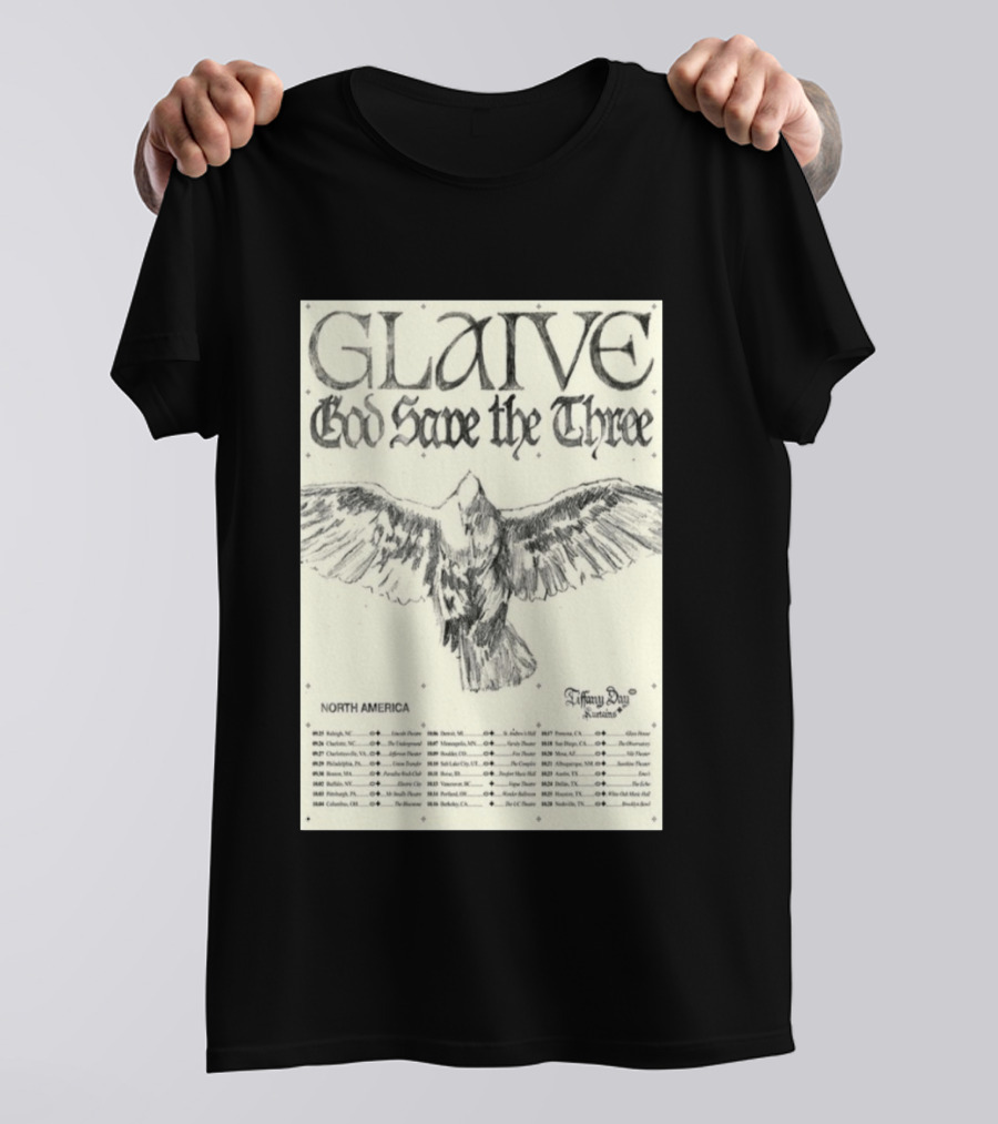 Glaive God Save The Three North America Tour 2026 Tiffany Day T-Shirt