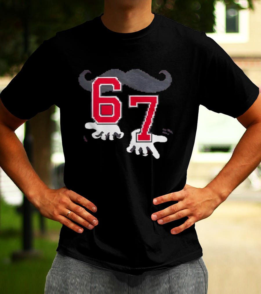 Cincinnati Reds 67 Beard Meme Moustache Hands T-Shirt