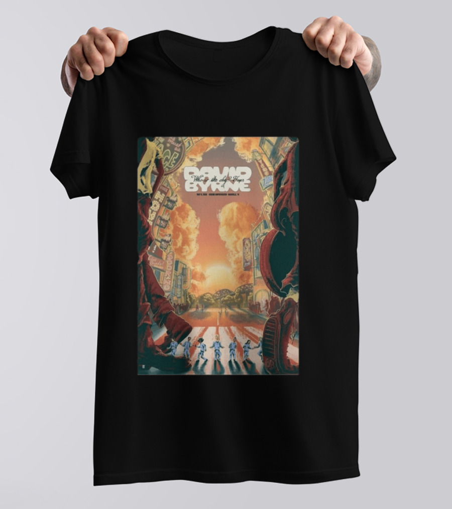 David Byrne Who Is The Sky North American Tour 2026 Vintage Retro Cityscape T-Shirt