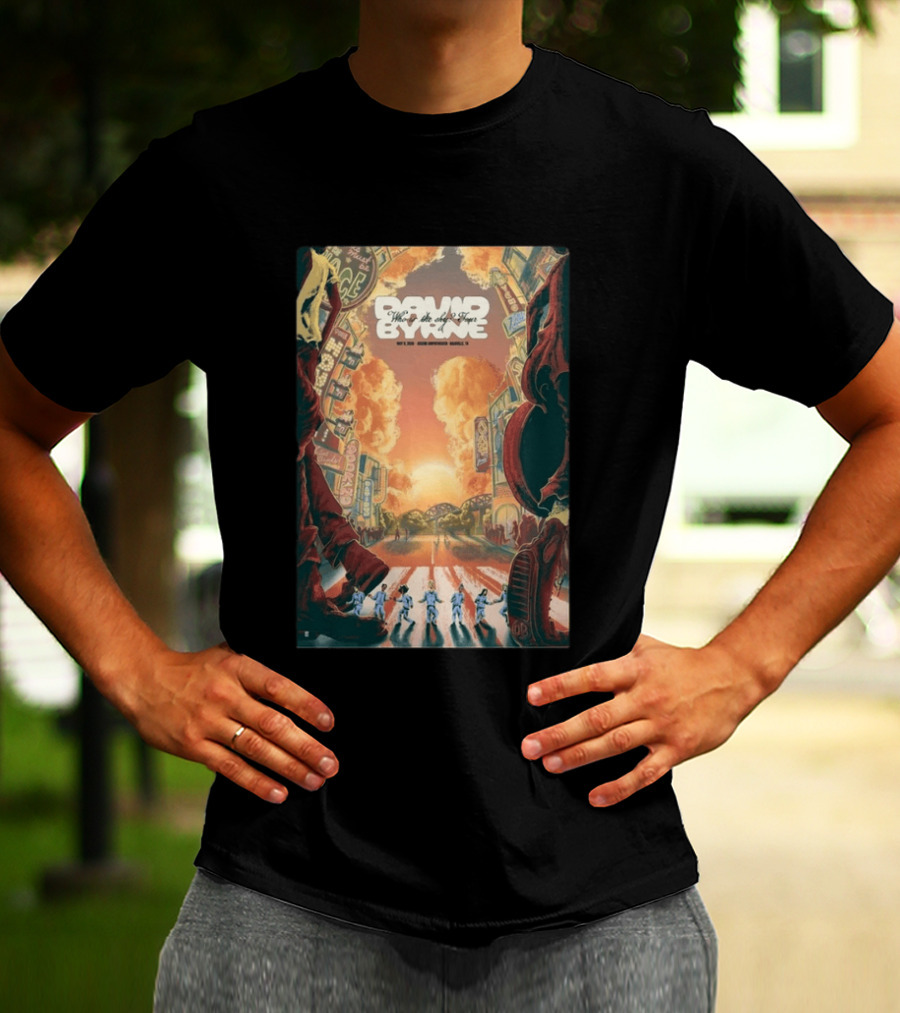 David Byrne Who Is The Sky North American Tour 2026 Vintage Retro Cityscape T-Shirt