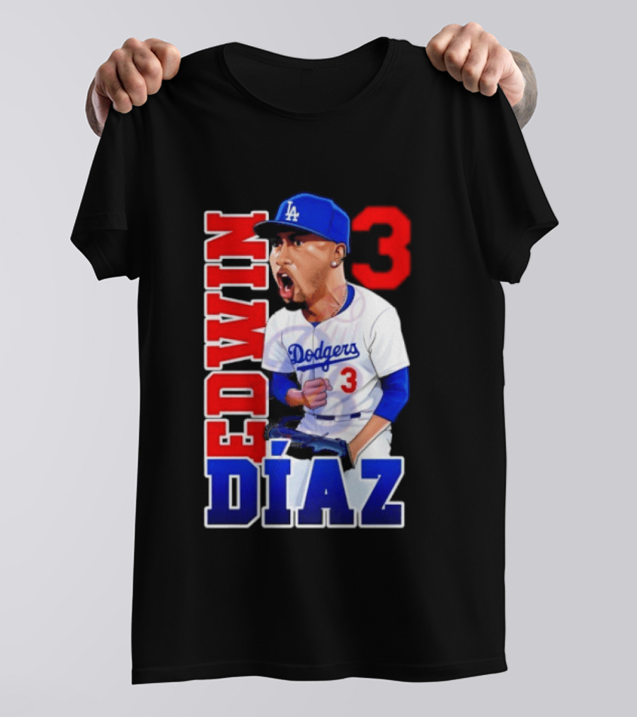 Los Angeles Dodgers Edwin Díaz Number 3 MLB Baseball 2026 T-Shirt