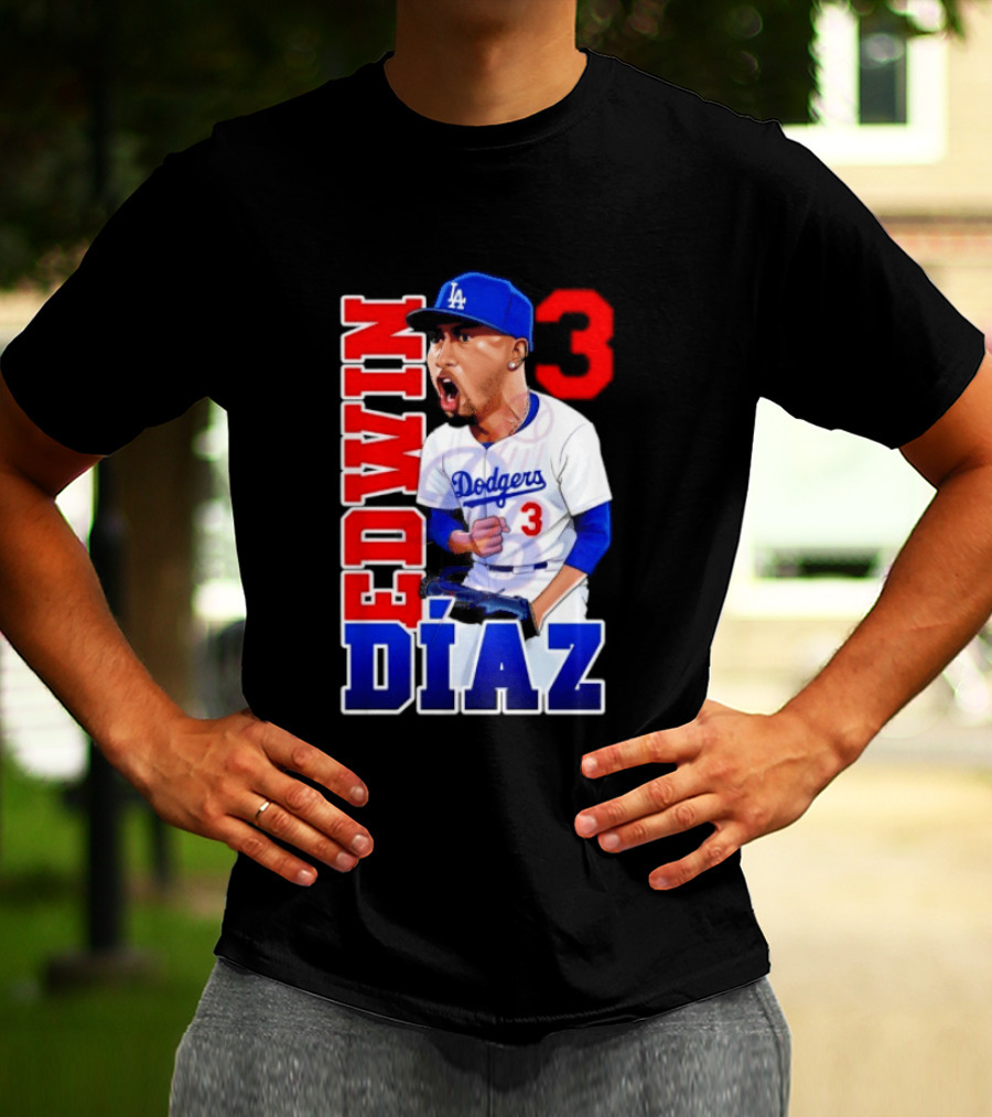 Los Angeles Dodgers Edwin Díaz Number 3 MLB Baseball 2026 T-Shirt