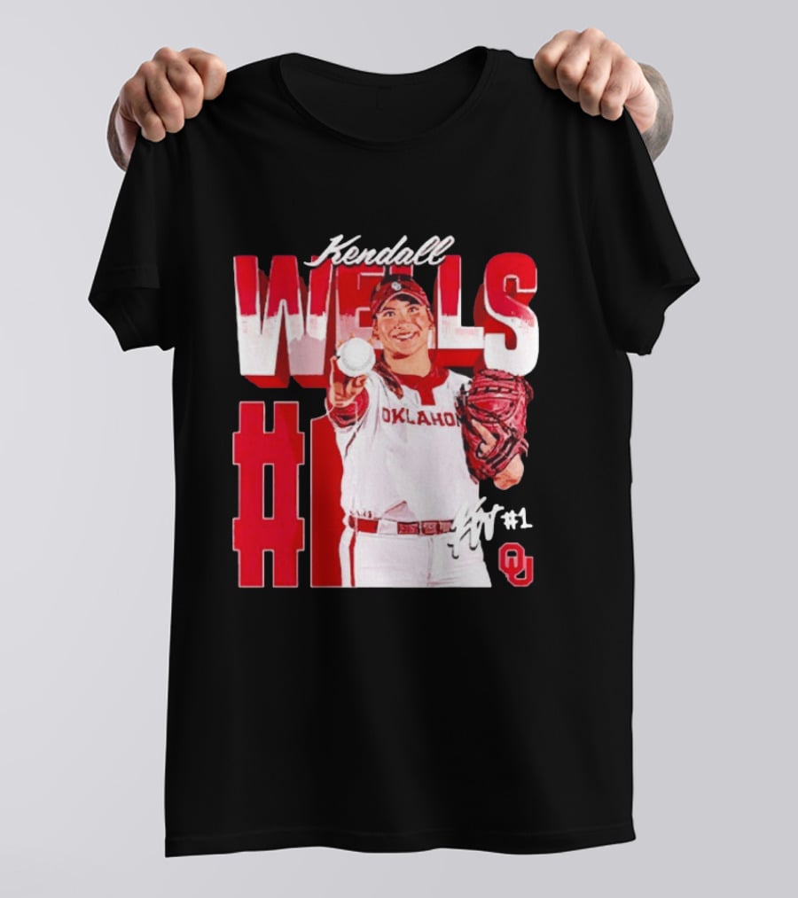 Kendall Wells Oklahoma Sooners Softball Player #1 T-Shirt