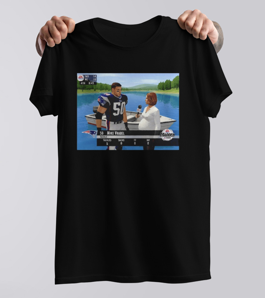 EA Madden 2002 Mike Vrabel Interview Football Patriots Video Game Scene T-Shirt