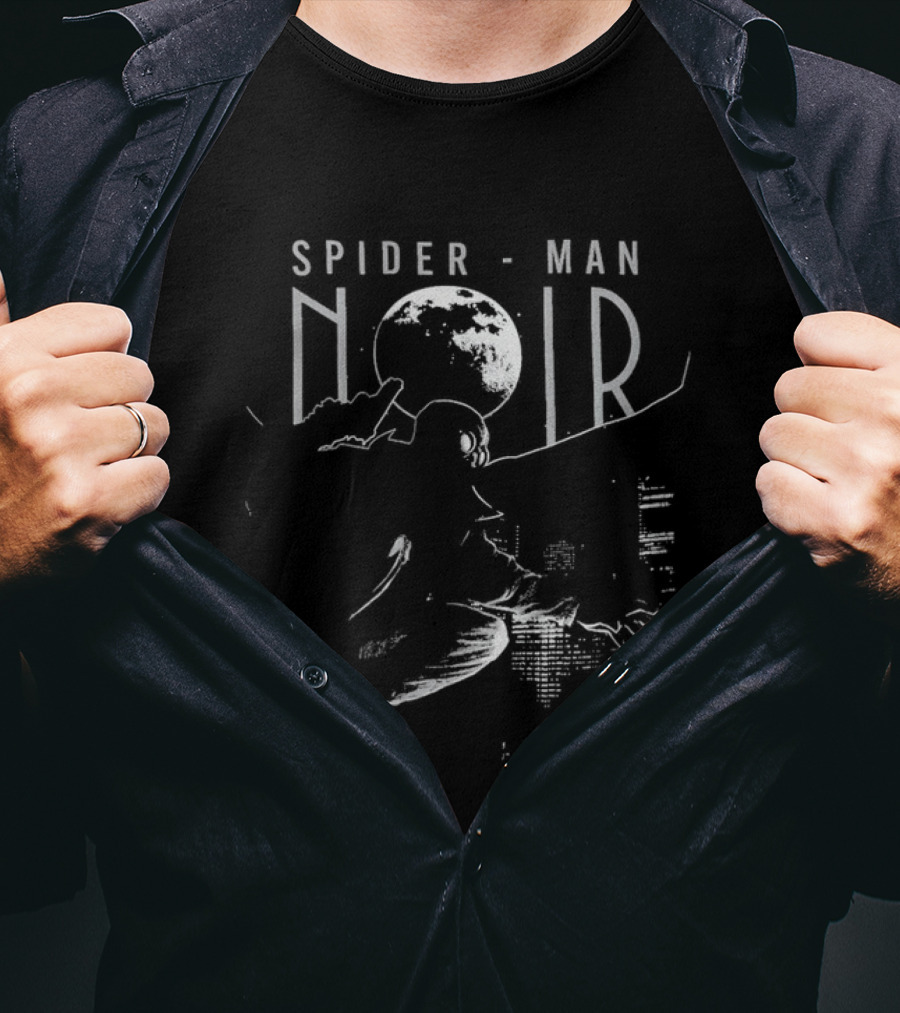 Marvel Spider Man Noir Skyline Crimefighter T-Shirt