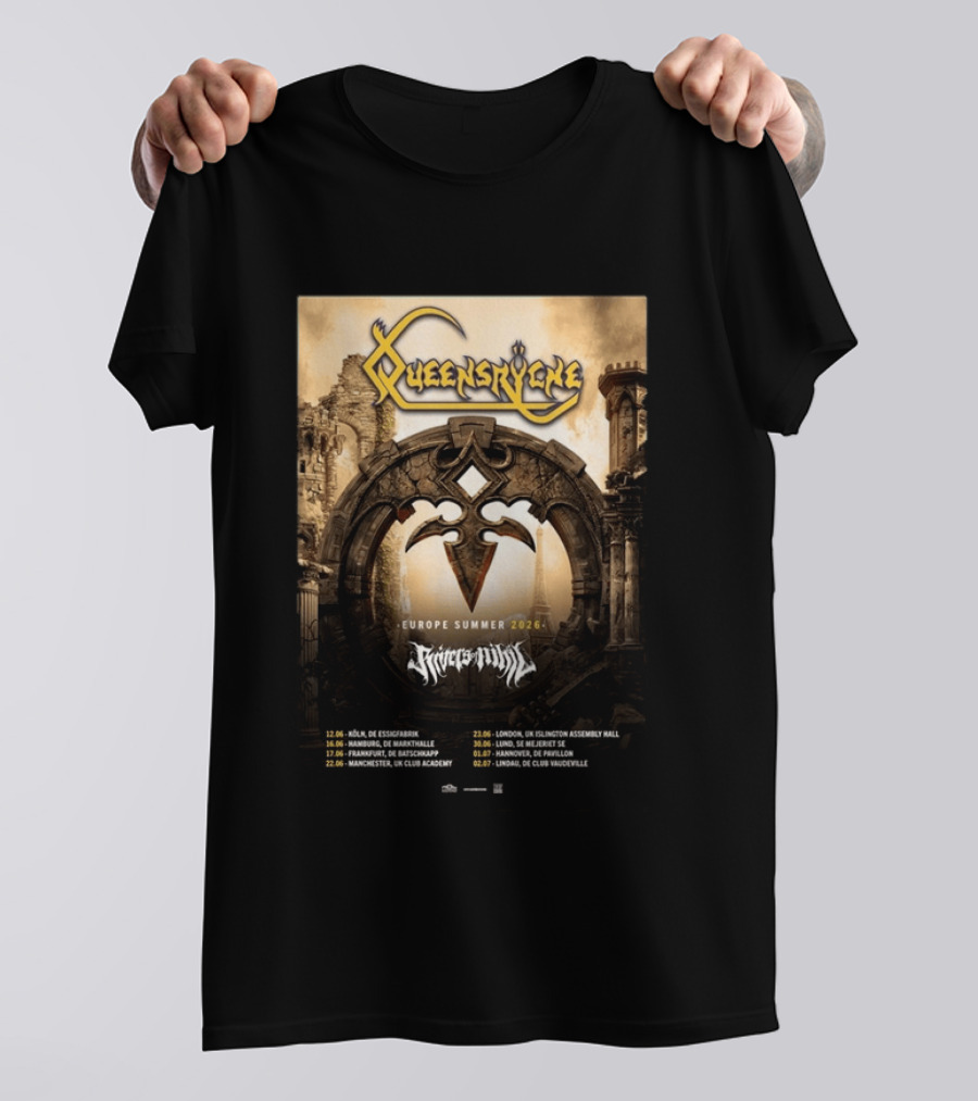 Queensryche Europe Summer 2026 Tour Dates Band T-Shirt