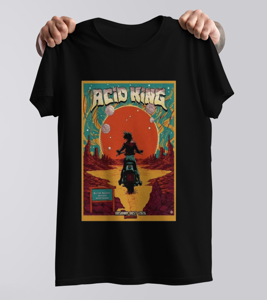 Acid King Obsidian Dust European Tour 2026 Busse Woods 30th Anniversary T-Shirt
