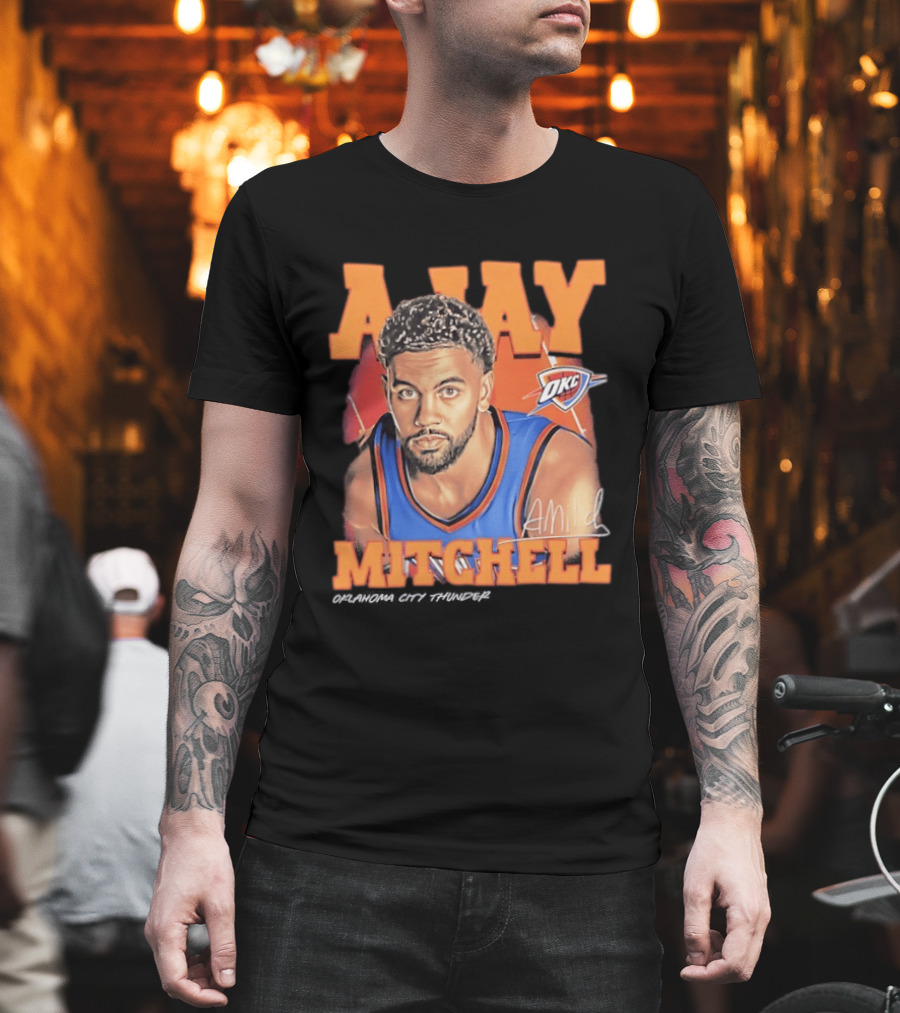 Ajay Mitchell Oklahoma City Thunder OKC Airbrush T-Shirt